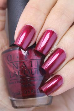 OPI Bagota Blackberry Winter Gel Nails, Nails Opi, Gel Nail Art Designs, Nail Colours, Colorful Nail Designs, Red Nail, Nails Polish, Opi Nails