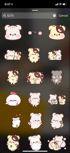 the sticker sheet shows different types of animals and their faces, including one with a cat