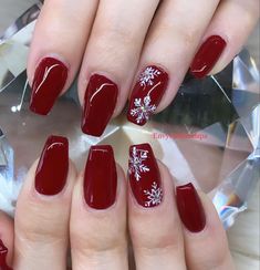 Christmas Gel, Manicure Nail Designs, Nail Shimmer, Nail Colours, Short Nail, Short Nail Designs, Dipped Nails, Color Rojo