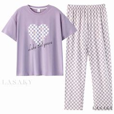 Lasaky - Comfortable All-Cotton Pyjamas with Short Sleeves Long Sleeve Blouse Designs, Soft Cotton Pajamas, Cotton Loungewear, Lounge Wear Set, Pajama Outfit, Nightgown Sets, Loose Fit Blouse, Pajama Suit, Vellum Paper