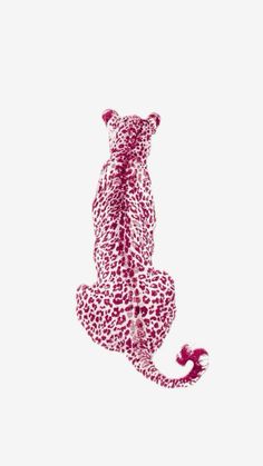 a pink and white cheetah print scarf on a white background with an animal tail