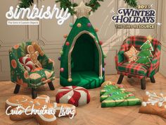 an image of christmas themed furniture on the cover of simply winter holidays 2013 issue,