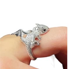 Silver Tone Mythical Dragon Design Wrap Around Ring. Textured Design Detail. Adjustable Sizing And Unisex Style. Fun And Nwot! Fantasy Rings Magic, Dragon Rings, Wrap Around Ring, Fantasy Ring, Mythical Dragons, Nerdy Gifts, Dragon Ring, Dragon Necklace, Dragon Jewelry