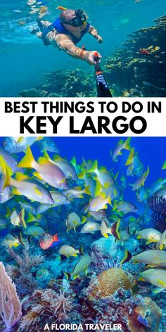 two different pictures with the words best things to do in key largoo on them