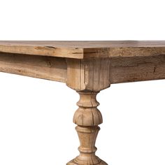 an old wooden table with turned legs on a white background for use as a centerpiece