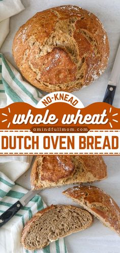 No-Knead Whole Wheat Dutch Oven Bread, bread recipes Whole Wheat Dutch Oven Bread, Wheat Dutch Oven Bread, Crusty Bread Recipe, Homemade Bread Recipe, Oven Bread, Dutch Oven Bread