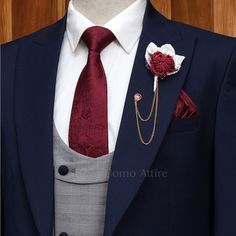 Elevate your wardrobe with a custom-tailored navy blue three-piece suit. Experience luxury Italian craftsmanship. Classic Navy Suits For Groom, Bespoke Blue Suits For Groom, Classic Royal Blue Three-piece Suit For Groom, Classic Royal Blue Three-piece Groom Suit, Navy Suit And Tie Accessories For Semi-formal Events, Royal Blue Three-piece Suit For Groom, Royal Blue Elegant Three-piece Suit For Groom, Navy Three-piece Suit For Semi-formal Occasions, Navy Blue 3 Piece Suit