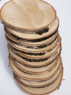 a stack of wood slices stacked on top of each other