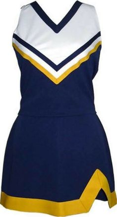 a women's cheerleader uniform is displayed on a mannequin