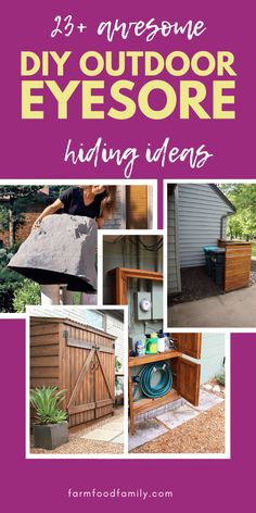 an outdoor hideout with the words 13 awesome diy outdoor hiding ideas on it