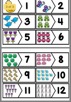 the numbers 1 to 10 worksheet is shown with pictures of flowers and bugs