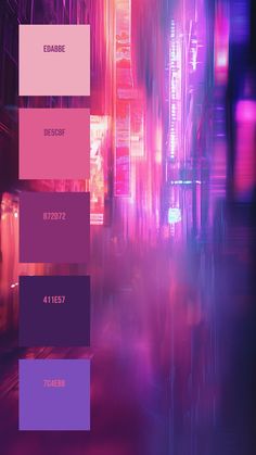 Colors:
EDABBE
DE5C8F
872D72
411E57
7C4EBB Neon Interior Design, Neon Scene, Interior Design Color Palette, Neon Color Palette, Design Color Palette, Color Palette Interior Design, Movement Drawing, Reference Board, Human Figures