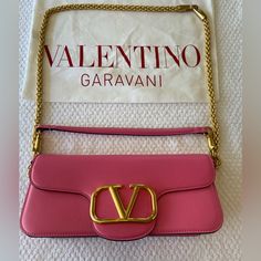 Stunning Pink Valentino Bag In Perfect Condition (Only Carried Once). Removable Shoulder Chain. Fabulous! Pink Valentino Bag, Pink Valentino, Valentino Bag, Valentino Garavani Bag, Pink Shoulder Bag, Shoulder Chain, Valentino Bags, Valentino Garavani, Bag Lady