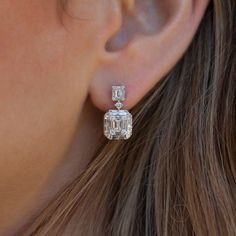 Bridal Jewelry Earrings, Earrings In Diamond, Bridal Earrings Diamond, Two Stone Earrings, Chunky Diamond Earrings, One Diamond Earrings, Wedding Diamond Earrings, Everyday Diamond Jewelry, Gold Diamond Earrings For Wedding