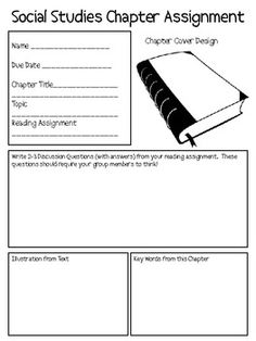 the social studies paper is shown in black and white, with an image of a book on