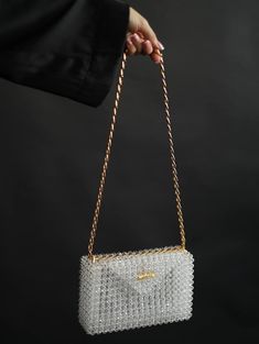 Purse Wedding, Wedding Bags, White Purse, Crystal Bags, Wedding Purse, Transparent Bag, White Purses, Beaded Bag, Bride Gift