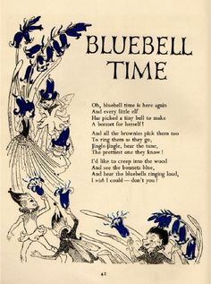 an advertisement for bluebell time with fairy tale characters