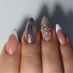 Champagne Colored Nails, Hot Nail Designs, Trend Ideas, Christmas Gel Nails, Xmas Nails, Hot Nails, Pretty Acrylic Nails, Fancy Nails, Dope Nails