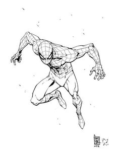 the amazing spider man by person, drawn in pen and ink comic book characters, comic character drawings, comic books art, drawing sketches, sketching techniques, pencils for beginners, how to draw, figure, cool, superheros n stuff, easy, black lines, just