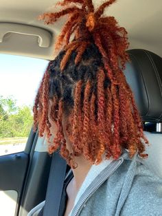 Red Starter Locs, Burnt Orange Locs, Dark Orange Locs, Burgundy And Burnt Orange Locs, Orange Locs Black Women, Red And Orange Locs, Auburn Ombre, Natural Hair Wigs