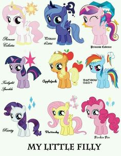 my little ponys are all different colors and sizes, but they have the same name