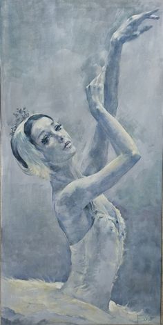 a painting of a woman with her arms outstretched