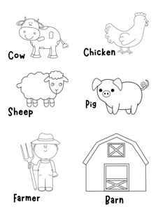 farm animals worksheet for kids