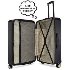 Diamond 3 Piece Luggage Set Upgrade your travel experience and make a statement with the Diamond 3 Piece Luggage Set from Badgley Mischka. This stylish luggage features a diamond embossed pattern, 360-degree spinning wheels, and a distinct panel design that offers sophisticated style and plenty of storage. Get ready to approach baggage claim in first-class style! Wherever your travels take you, the Diamond collection will be sure to turn heads. You can rest easy knowing that this luxury luggage Luxury Luggage Sets, Luxury Luggage, Stylish Luggage, 3 Piece Luggage Set, Spinner Luggage Sets, Suitcase Handle, Spinning Wheels, Baggage Claim, Embossed Pattern