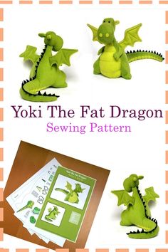 Stuffed Dragon, Plush Sewing, Diy Sy, Patchwork Diy, Easy Knitting Projects, Trendy Sewing, Sewing Projects For Kids