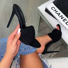 #follow #shoes #heels #blackshoes #fashion #style #blogging #blogger #blog #chanel The Life I Want, Female Sandals, Life I Want, Black Mule, Pretty Sandals