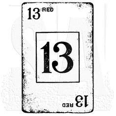 an image of the element 13 red on a white background with black letters and numbers