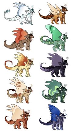 the different types of pokemons are shown in this image