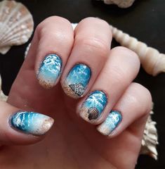 The 12 Best Tropical Beach Nail Designs You Should Try This Summer 202 – ND Nails Supply Beach Wedding Nails, Beachy Nail Designs, Vacation Nail Designs, Summer Time Nails, Summer Vacation Nails, Beach Themed Nails, Mail Designs, Cruise Nails, Beach Nail Art