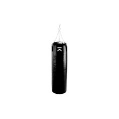 a black punching bag hanging from a rope