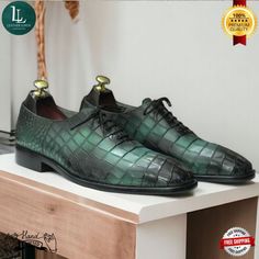 Handmade Men's Alligator Crocodile Texture Leather Lace Up Dress Formal Shoes Alligator Dress Shoes, Crocodile Texture, Alligator Crocodile, Crocodile Shoes, Lace Up Dress, Dress Formal, Formal Shoes, Leather Lace, Shoes Men