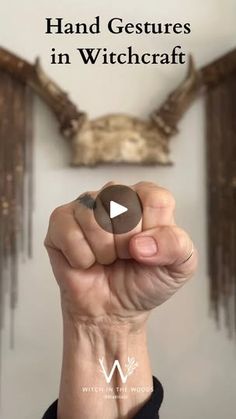 hand gestures in front of an eagle head with the words, hand gestures in witchcraft