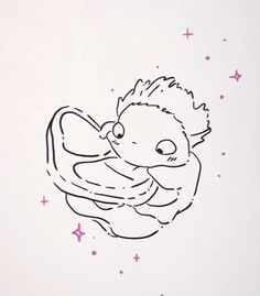 a black and white drawing of a baby bird