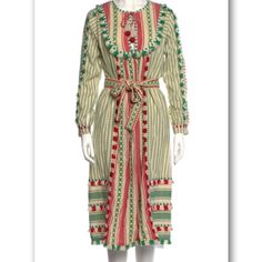 Great Condition Embroidered Accent Long Sleeve With Scoop Neck Bust: 35" Waist: 33.25" Hip: 39.75" Length: 44" Cotton 100% Traditional Long Sleeve Midi Dress For Spring, Festive Long Sleeve Embroidered Midi Dress, Casual Multicolor Embroidered V-neck Dress, Embroidered Dress, Scoop Neck, Midi Dress, Womens Dresses, Bar, Long Sleeve