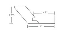 an image of a line drawing showing the length and width of a stair casement