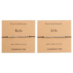 PRICES MAY VARY. ❤Big Little Sorority Sister Soulmate Morse Code Theme Jewelry for Her❤This Big Sis Little Sis Morse Code Bracelet is specially made for Big Sis Little Sis, girlfriends, engraved with Adjustable Bracelet with Big Sis and Little Sis Morse code jewelry. With detailed explanation of Morse Code on the back. ❤Material and size: Stainless steel.Nickel free. Lead free. Hypoallergenic. Bracelet size：Adjustable Suitable for any women’s wrist. ❤Multiple Sis Future sister Sister in Law Girl 2 Best Friends, Velvet Cloth, Sorority Sisters, Big Sis, Morse Code Bracelet, Morse Code, Mom And Grandma, Soul Sisters, Homemade Jewelry