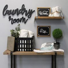 the laundry room is clean and ready to be used as a place for some type of cleaning