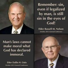 two men in suits and ties, one with a quote from elder russell oats