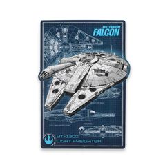 a star wars poster with the millennium falcon on it