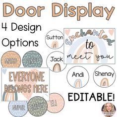 the door display for children's clothing and other items is shown in this image