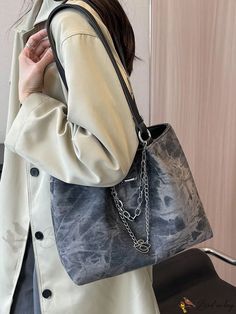 Bird in Bag - Shoulder Tote Bag with Chain Strap Everyday Bucket Bag With Chain, Casual Crossbody Shoulder Bag With Chain, Trendy Shoulder Bag With Chain For Shopping, Casual Shoulder Bag With Chain For Everyday Use, Trendy Chain Shoulder Bag For Shopping, Casual Everyday Shoulder Bag With Chain Strap, Casual Bags With Chain For Daily Use, Casual Everyday Bag With Chain Detail, Casual Everyday Bags With Chain Detail