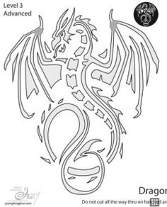 an image of a dragon that is outlined in black and white