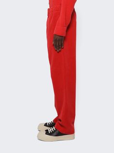 "Find ZEGNA X The Elder Statesman Corduroy Jogger Pants on Editorialist. Corduroy jogger pants Loose fit Cotton and cashmere blend Dimensions: Model is 6'1\"/185cm and is wearing a size M Composition: 96% cotton, 4% cashmere; lining: 100% polyester Care: care according to label" Winter Red Relaxed Fit Pants, Red Straight Pants For Winter, Elder Statesman, Care Care, Pants Loose, Jogger Pants, Top Brands, Cashmere, Loose Fitting