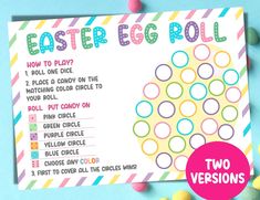 an easter egg roll game with eggs around it