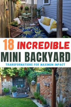 Small Yard Ideas On A Budget Simple, Small Yard Design Ideas Backyards, Tony Backyard Ideas, Small Yard Design Backyards, Small Yard Decorating Ideas, Amazing Small Backyards, Tiny Yard Ideas Diy Small Spaces, Small Outdoor Spaces Backyards, Shallow Backyard Design