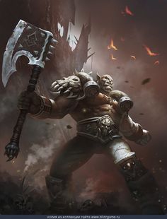 Grommash Hellscream, Garrosh Hellscream, Illustration Art Drawing, 3d Art, Dungeons And Dragons